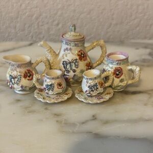 Floral Butterfly Miniature Tea Set